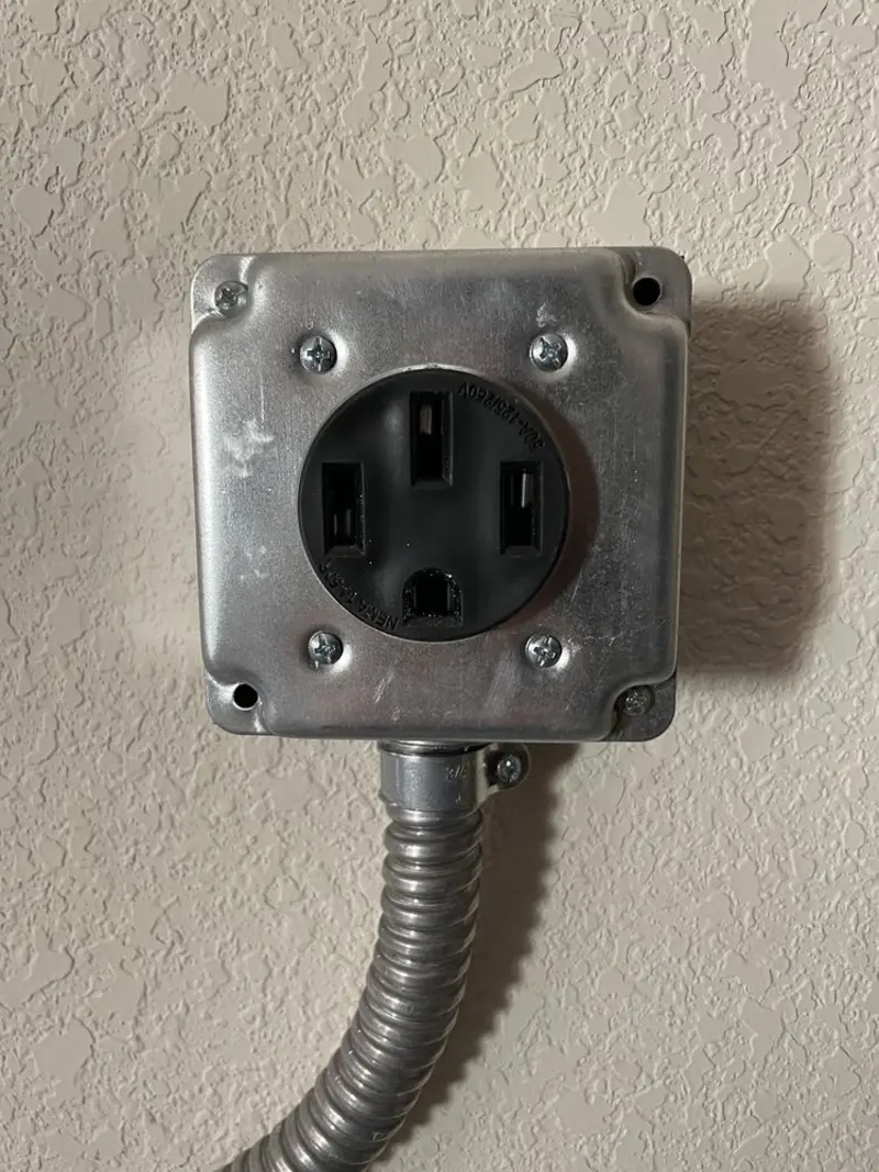 NEMA 14-50 outlet installed for Electrical Panel Upgrade in Chino
